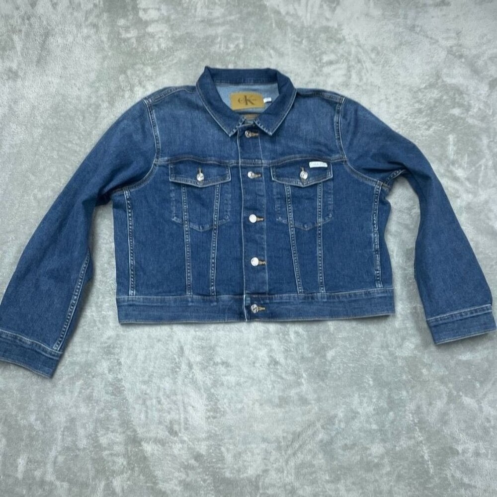 Calvin Klein Womens Denim Jacket XXL Classic Fit Button Front d0173